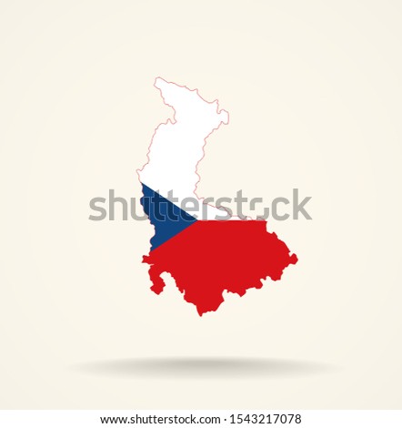 Map Olomouc Region (Czech Republic) in Czech Republic flag colors