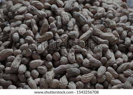 Isolated picture of many boiled peanuts