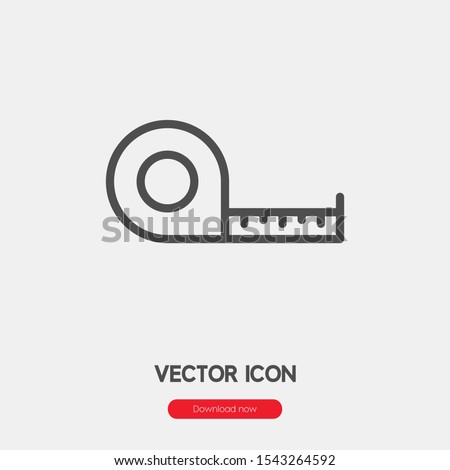 measuring tap icon vector. Linear style sign for mobile concept and web design. measuring tape symbol illustration. Pixel vector graphics - Vector. Royalty-Free Stock Photo #1543264592