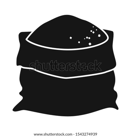 Vector design of bag and sugar icon. Graphic of bag and sack Stock vector illustration.