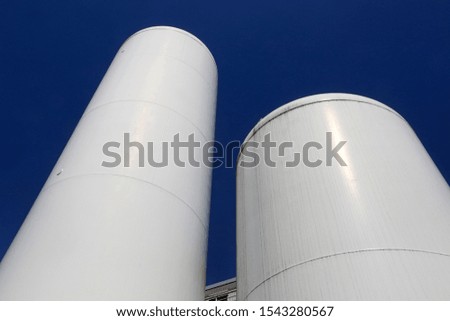 Outdoor  tank storage in blue sky background, for industrial and factory