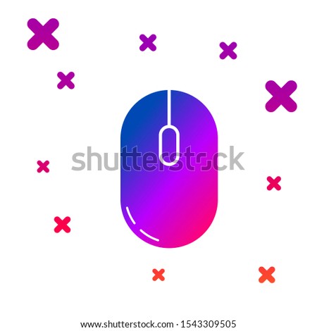 Color Computer mouse icon isolated on white background. Optical with wheel symbol. Gradient random dynamic shapes. Vector Illustration