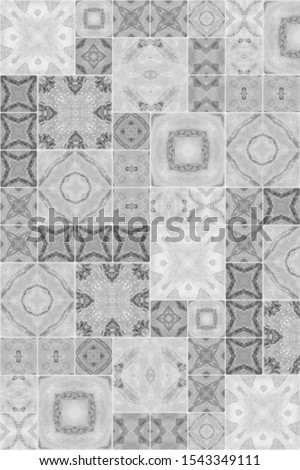 Gainsboro Majolica Collage. Ashen Material Texture. Alabaster Porto Set. White Retro Drawing. Textured Navajo Ornaments. Netherlands Template.