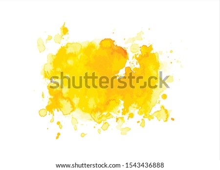 yellow water color paint background vector
