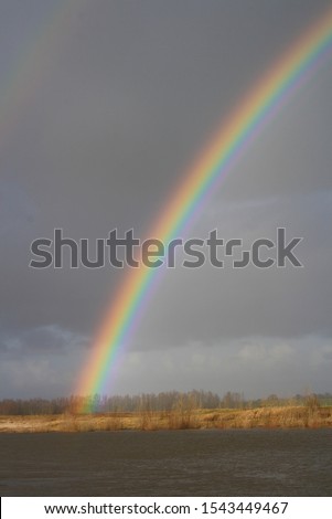 Winter rainbow over the old town Nijmegen