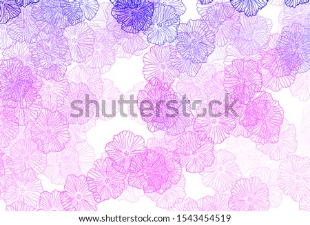 Dark Purple vector doodle template with leaves. Creative illustration in blurred style with flowers. The best design for your business.