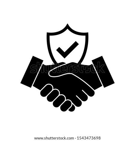 Trust icon vector. Handshake icon. Partnership and agreement symbol. Trust for protection Royalty-Free Stock Photo #1543473698