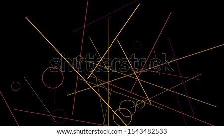 Geometric Memphis Background. Simple Pattern for Postcard, Print, Banner or Poster. Modern Abstract Background with Rings and Lines. Vector Texture in Trendy Minimalistic Style
