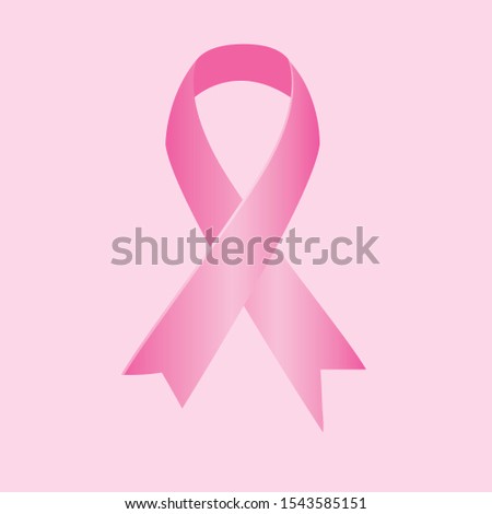 Realistic pink ribbon, breast cancer awareness symbol. Vector illustration, eps10.