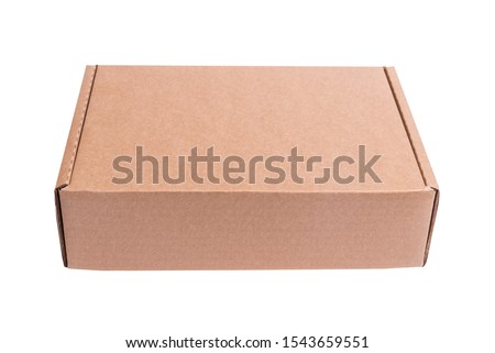 Brown craft cardboard box, case, postal service, isolates