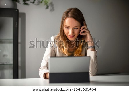 Young woman  in her office