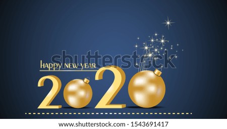 Happy New Year 2020 on beautiful background