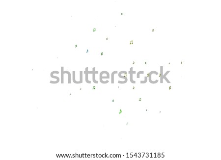 Light Blue, Yellow vector template with musical symbols. Isolated colorful music keys on abstract background. Pattern for websites of musitians.