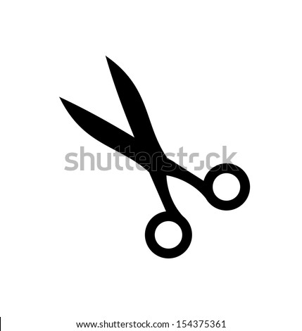 Scissors icon isolated on a black background vector