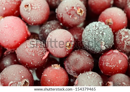 Close up of frozen cranberries  Royalty-Free Stock Photo #154379465