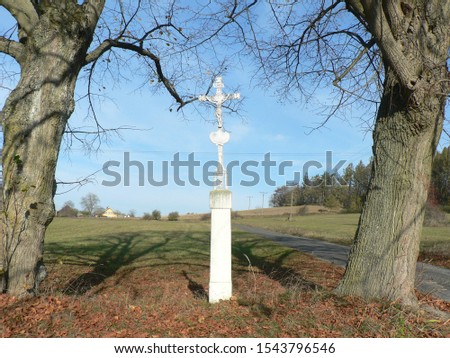 
wayside shrine - cross beyond the village