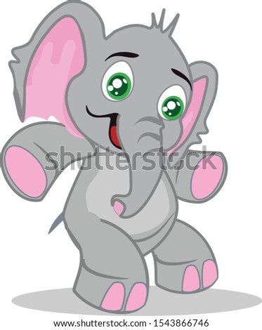 an elephant character designed in vector