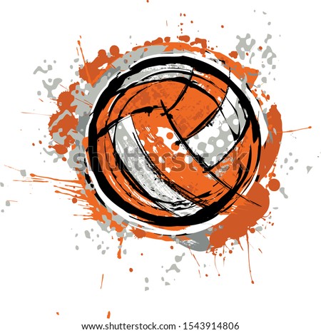Volleyball Vector Design Logo Grunge