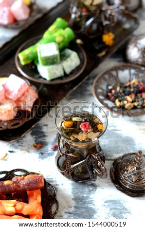 Turkish delight and traditional tea