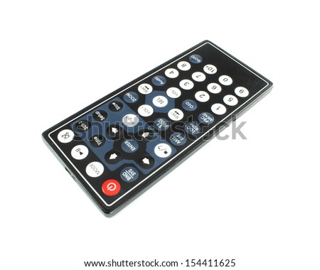 Car audio remote control on a white background