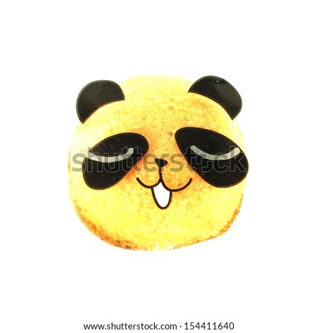 The panda bread on a white background