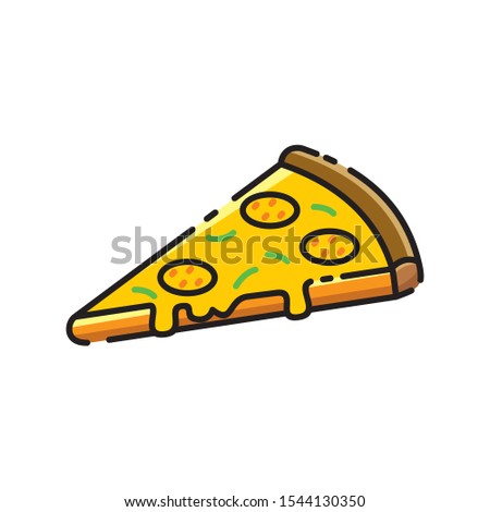 Pizza vector illustration with filled line design. Pizza clip art