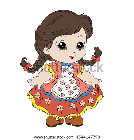 Little girl wearing a vintage dress