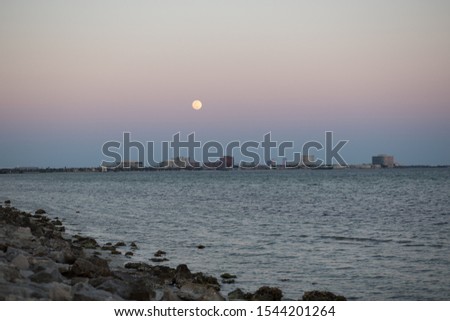 Moon over Tampa Bay, FL 