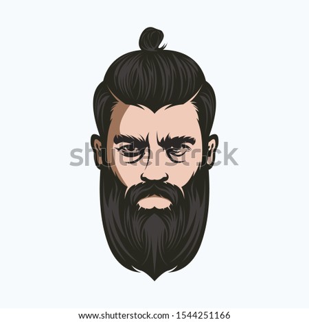 angry bearded man vector awesome