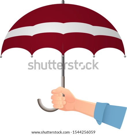latvia flag umbrella. Weather symbols. National flag of latvia vector illustration