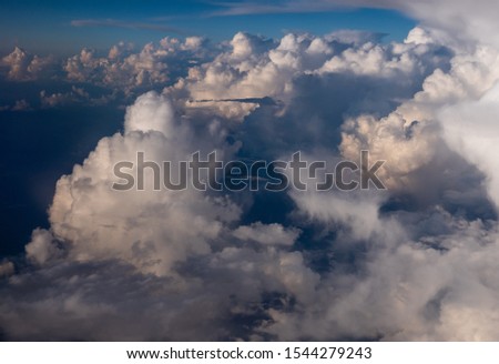 Above the clouds, aerial view