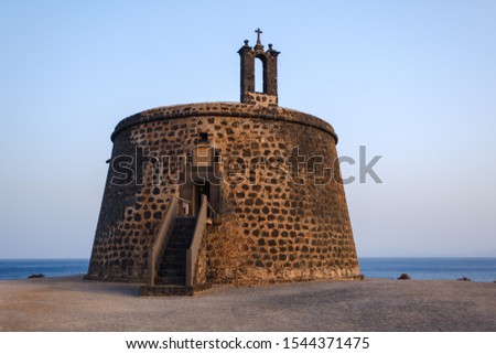 Torre del Aguila old circular stone tower on Lanzarote