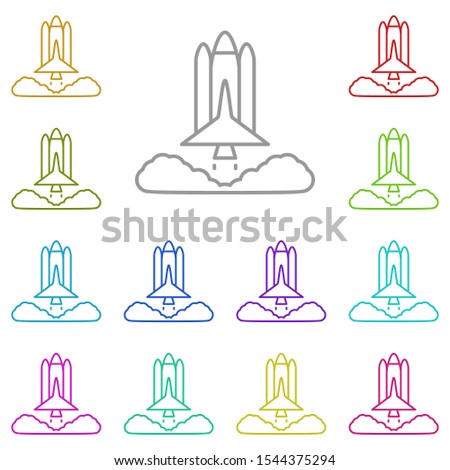 History, rocket, launch multi color icon. Simple thin line, outline vector of History icons for UI and UX, website or mobile application