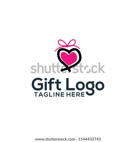 Gift logo template vector. Gift box logo concept