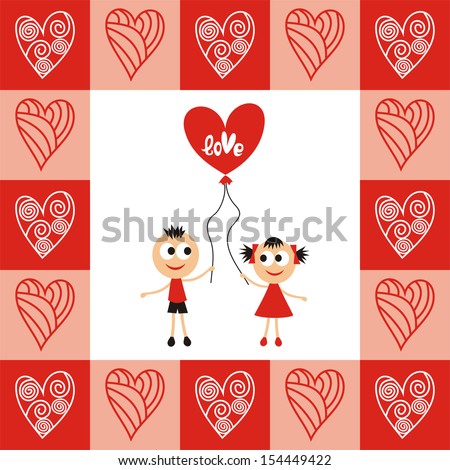 Valentines day card illustration