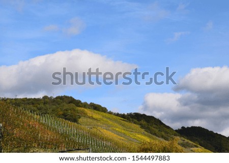Mosel valley in autumn 2019 near Müden river lock