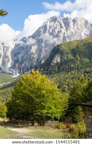 picture of Valbona Albania in the middle of the hike from Theth , in the Albanian alps