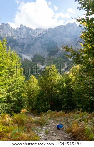 picture of Valbona Albania in the middle of the hike from Theth , in the Albanian alps