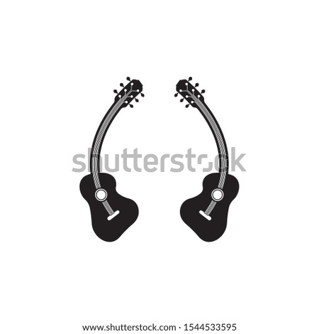 guitar icon logo vector illustration design template
