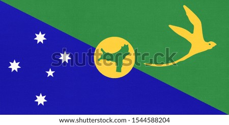Territory of Christmas Island national fabric flag textile background. Symbol of international world Asian country. State official sign.