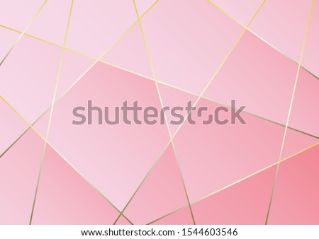 Abstract polygonal pattern luxury golden line with pink template background.Vector background can be used in cover design, book design, poster, cd cover, flyer, website backgrounds or advertising. Royalty-Free Stock Photo #1544603546