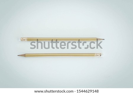 Yellow Pencil with Copy Space Isolated on a White Background.