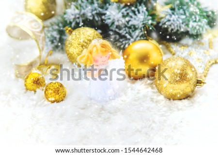 Christmas background and decor. New Year. Selective focus. Holiday.