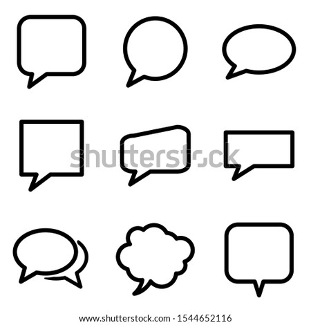 Set of Chat Speech Bubble icon. symbol of comment or message with trendy flat line style icon for web site design, logo, app, UI isolated on white background. vector illustration eps 10