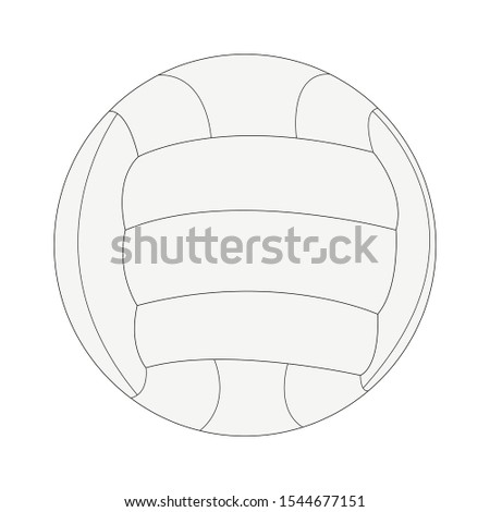white simple volley ball vector art