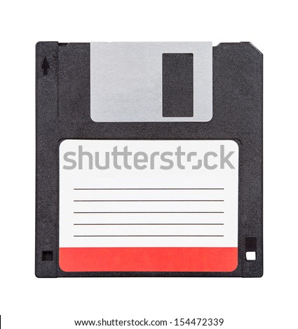 The old floppy disk for PC isolated on white background
