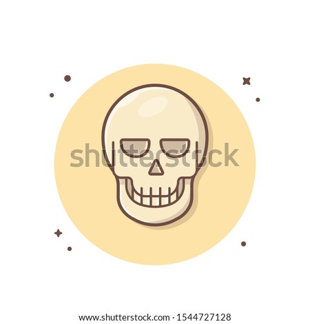 Skull Head Icon Concept White Isolated. Flat Cartoon Style Suitable for Web Landing Page, Banner, Sticker, Background