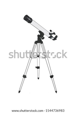 Telescope painting in white background.