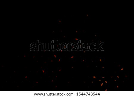 Dark Orange vector sketch backdrop. Colorful abstract illustration with leaves in doodle style. The template for background of cell phones.