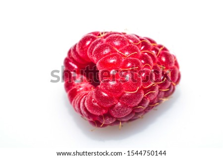 Fresh raspberry isolated on white. ripe raspberries. red berry macro clip art